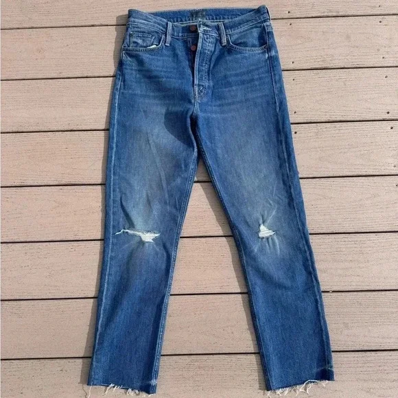 Mother The Tomcat Ankle Fray Jeans in globe trotter 27 - Picture 2 of 12